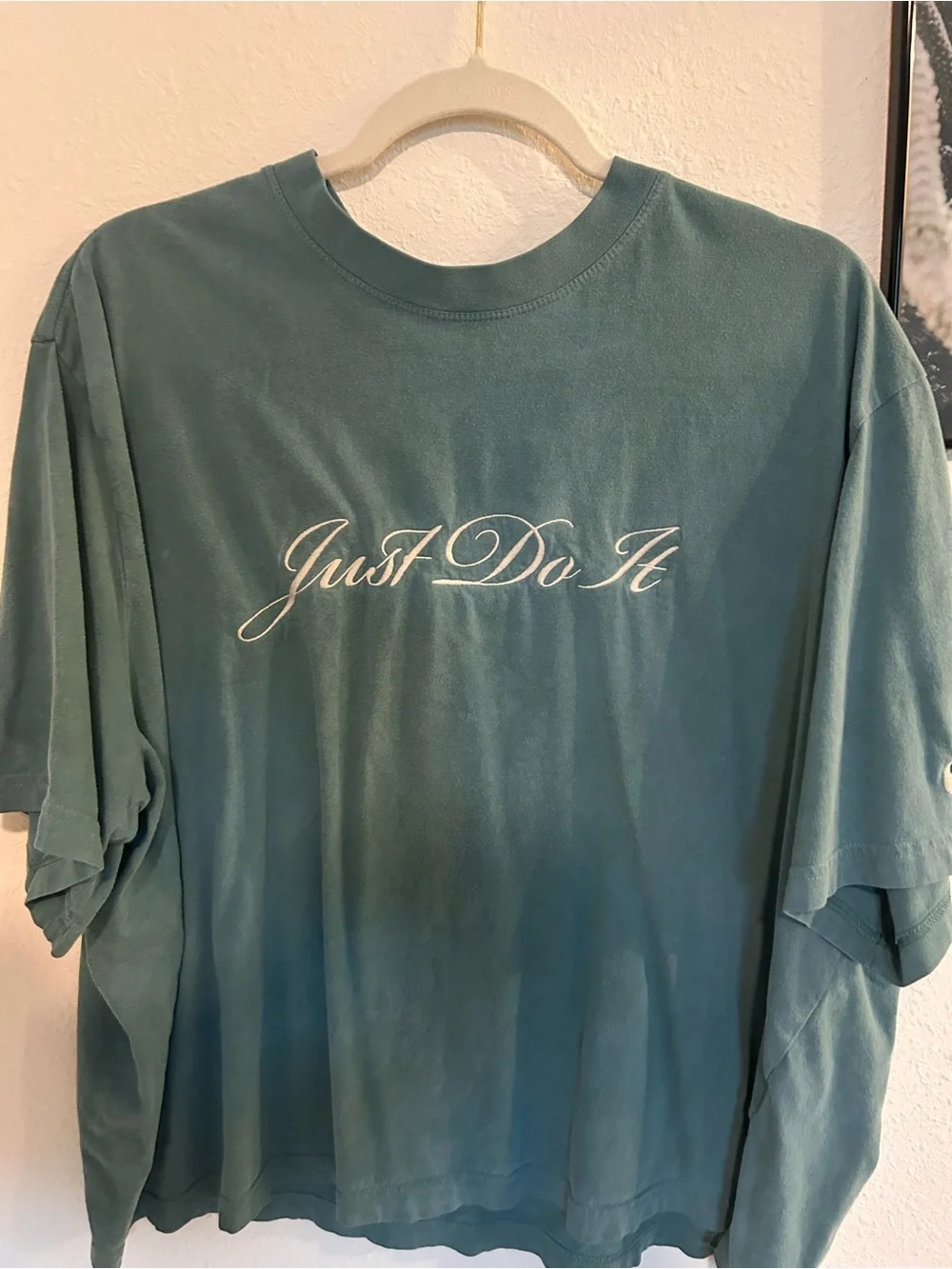 XL Nike Teal 'Just Do It' Script Short-Sleeve Tee